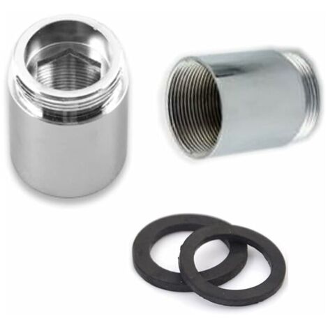 Lot de 2 adaptateurs de robinet en laiton, filetage mâle NPT 22 mm, raccord d'aérateur de robinet pour adaptateur de filtre à eau de robinet d'évier (F22 - M22)