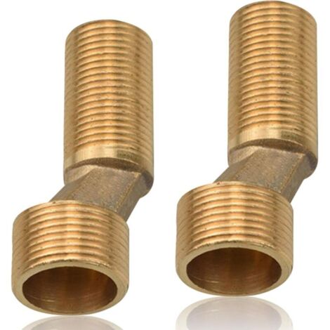 Lot de 2 adaptateurs de robinet excentriques 3/4" AG x 1/2" AG, 60 mm, pour robinets muraux