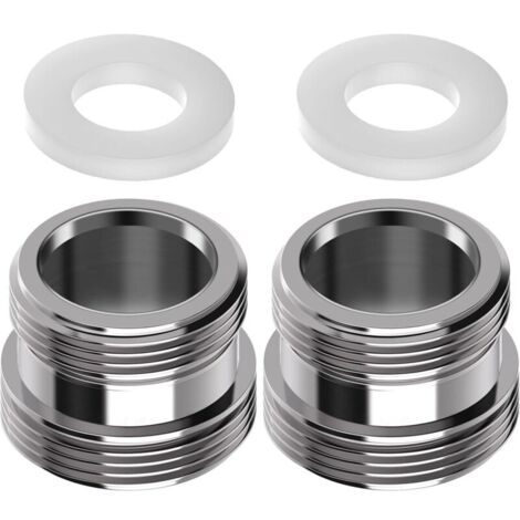 Lot de 2 adaptateurs de robinet M22/M24 - Adaptateur fileté extérieur M22 et M24 - Convient pour cuisine, économiseur d'eau, purificateur d'eau, raccords de tuyau