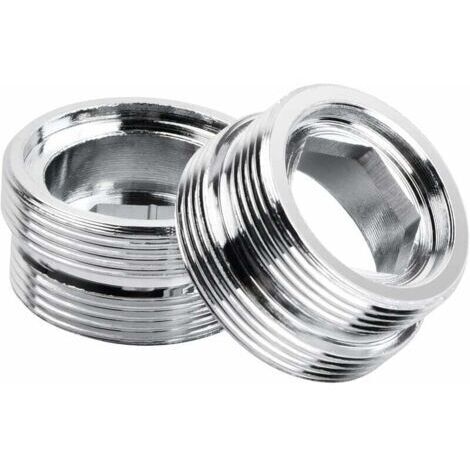 Lot de 2 adaptateurs de robinet mâles en aluminium – Finition métal – Antirouille et anticorrosion – Pour connexions plomberie M20-M22