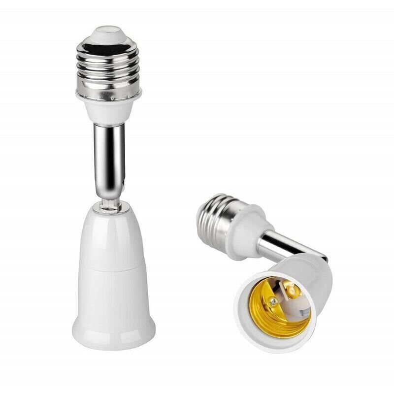 Lot de 2 adaptateurs d'extension de douille d'ampoule E26/E27 à 180 degrés, culot E26/E27 à E26/E27 à base moyenne réglable