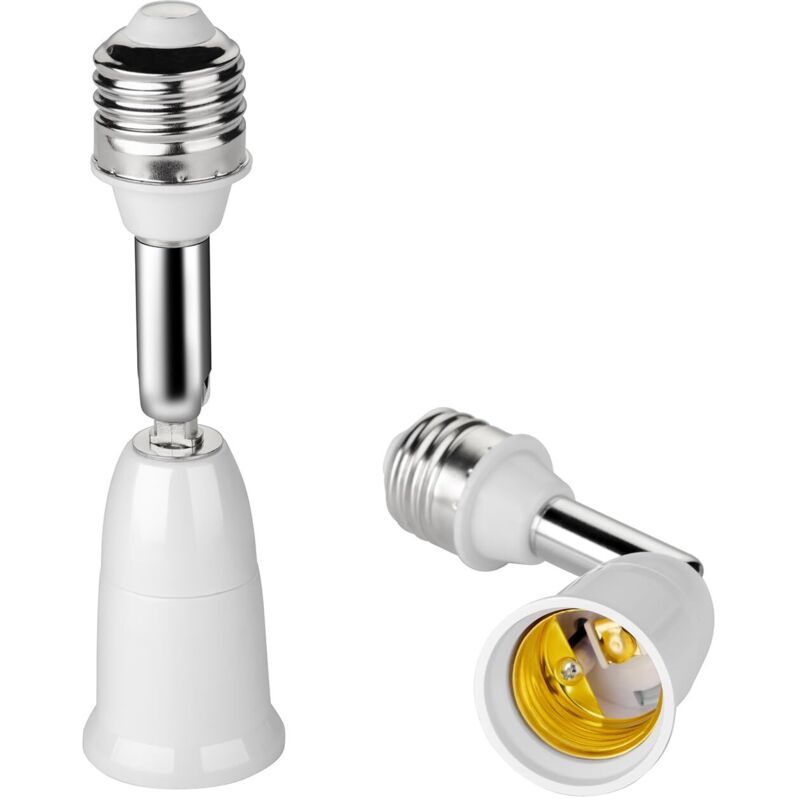 Lot de 2 adaptateurs d'extension de douille d'ampoule E26/E27, flexible à 180 degrés