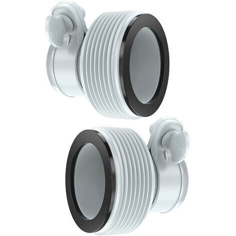 Lot de 2 adaptateurs pour filtre de pompe piscine 32-38mm – Plastique gris clair – Circulation efficace de l'eau – Usage extérieur uniquement