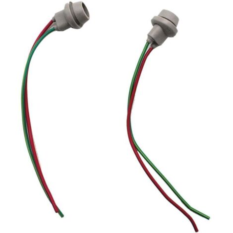 Lot de 2 Adaptateurs T10 W5W Souples en Caoutchouc pour Douilles Lampe Connecteur Mâle Femelle avec Câble