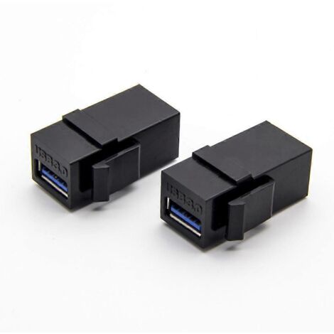 Lot de 2 adaptateurs USB 3.0 Keystone (femelle-femelle).