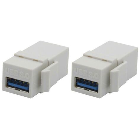 Lot de 2 adaptateurs USB 3.0 Keystone (femelle-femelle).