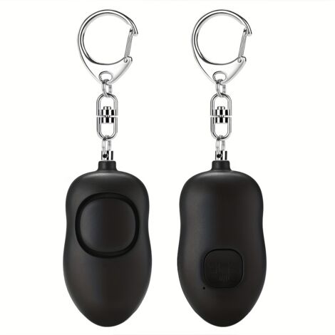 Lot de 2 Alarmes de Sécurité Personnelle Rechargeables USB 130dB – Lumière LED, Bouton Facile, pour Femmes, Seniors, Maison et Voiture