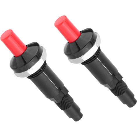 Lot de 2 allumeurs piézo à bouton-poussoir, remplacement universel pour allumage par étincelle pour barbecue à gaz, cheminée, four, noir