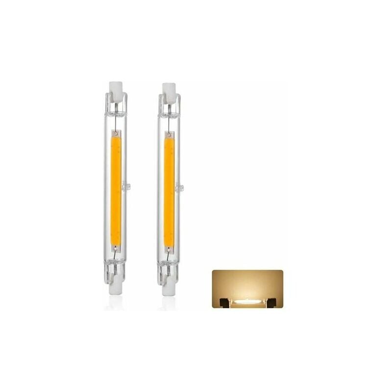 Lot de 2 Ampoule led R7S 118mm 20W Dimmable, Blanc Chaud 3000K 3000LM, Linéaire Remplacer Lampe Halogène J118 300W, Éclairage à 360 Degrés, Sans