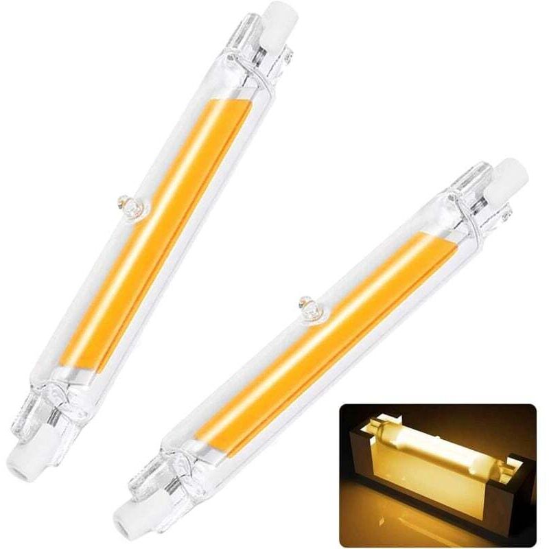 Lot de 2 Ampoule LED R7S 78mm 10W équivalent à Ampoule Halogène 100W,Tube R7S LED Lumière Blanc Chaud 3000K,1000LM avec Large Angle de Faisceau