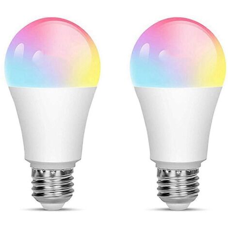 Lot de 2 ampoules connectées Tuya Smart E27, ampoules Wi-Fi à intensité variable, 18 W