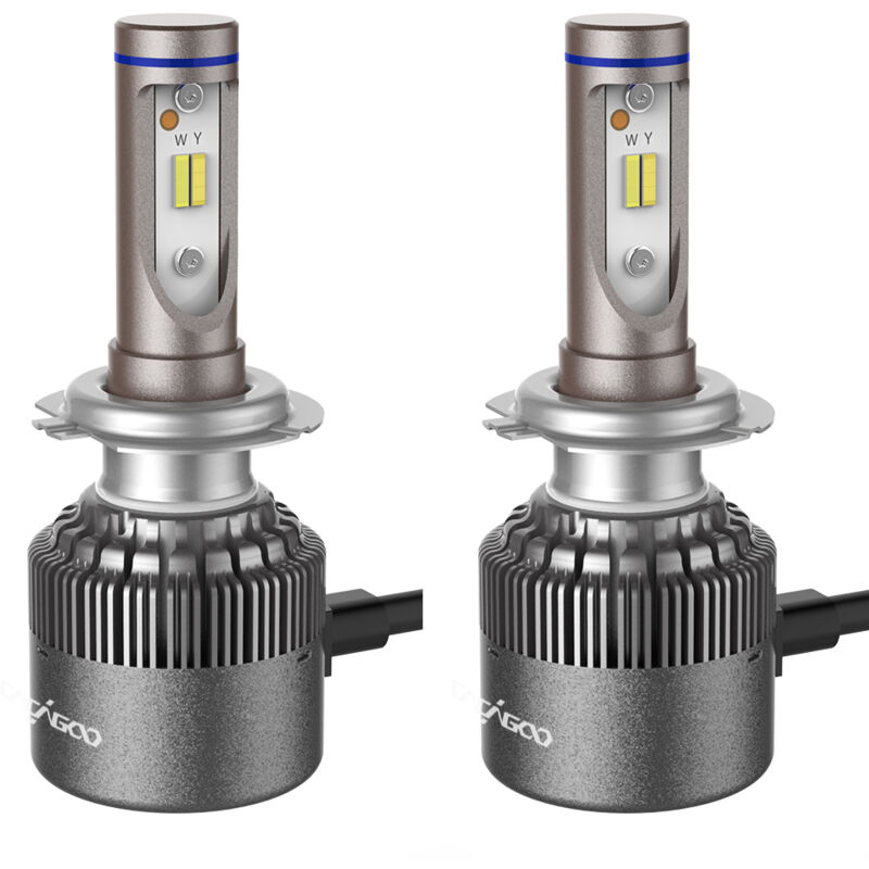 Lifcausal - Lot de 2 kits de conversion d'ampoules de phares led H7 pour voiture Corps en alliage d'aluminium aéronautique 12 puces csp 60 w 7600 lm