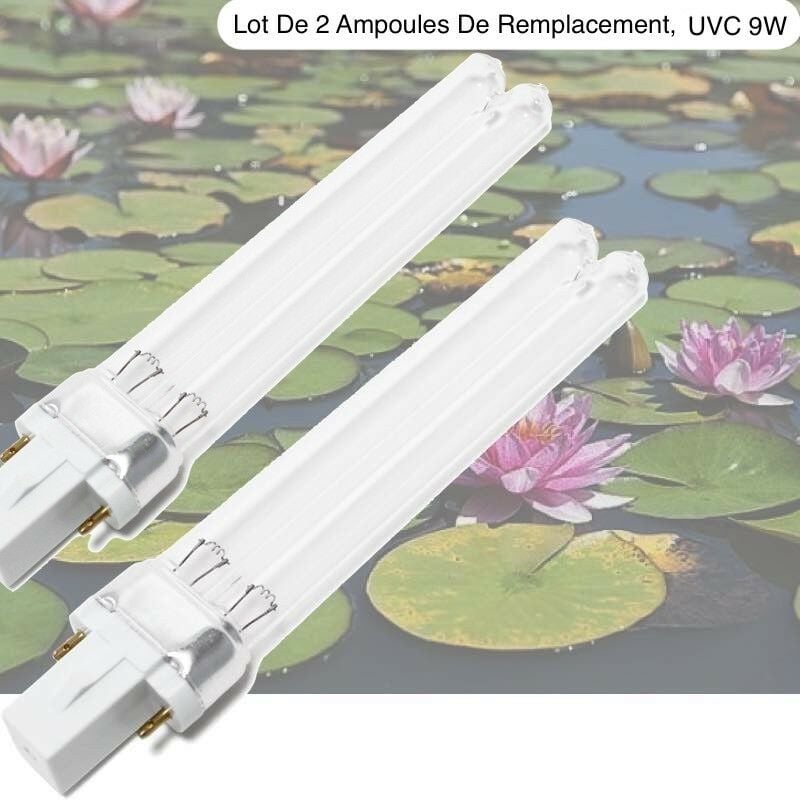 Le Poisson Qui Jardine - Lot 2 Ampoules Stérilisateur - Clarificateur, uv 9W, Aquarium, Bassin De Jardin