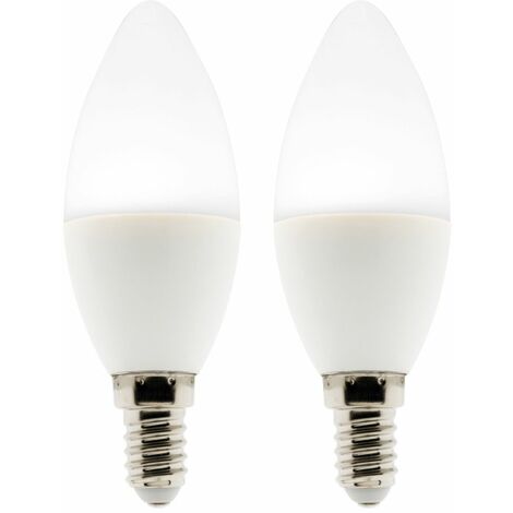 Lot de 2 ampoules flamme LED E14 - 5W - Blanc neutre - 400lm - 4000K - Elexity