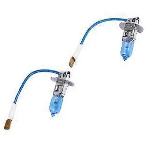 Lot de 2 ampoules halogènes H3 super blanches 12 V CC 55 W pour phares antibrouillard de voiture
