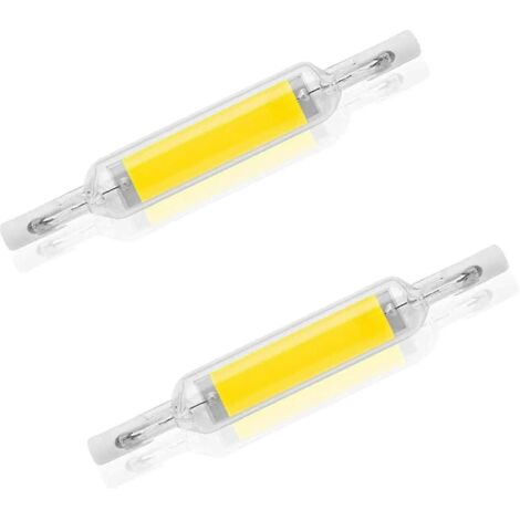 Lot de 2 ampoules LED 10 W 78 mm R7s, dimmables, blanc froid 6000-6500 K, équivalent à une ampoule halogène J78 100 W, culot R7s double face, angle de diffusion de 360°, économie d'énergie.-AquaForge