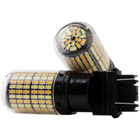 Lot de 2 ampoules LED 3757 3157 4157na à double fonction (blanc/ambre) pour clignotants de stationnement