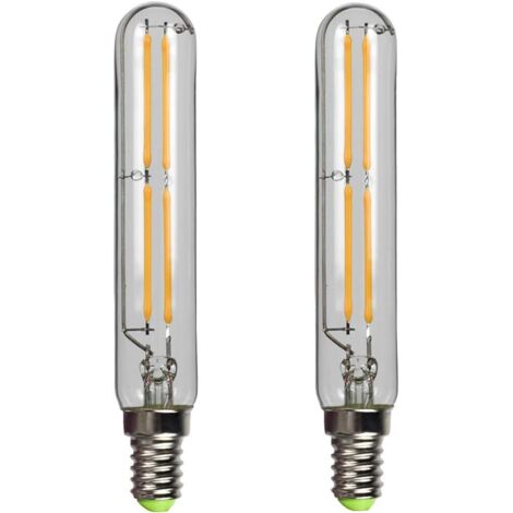 Lot de 2 ampoules LED 4 W T20 à filament E14 Edison à petite base Blanc chaud 2700 K