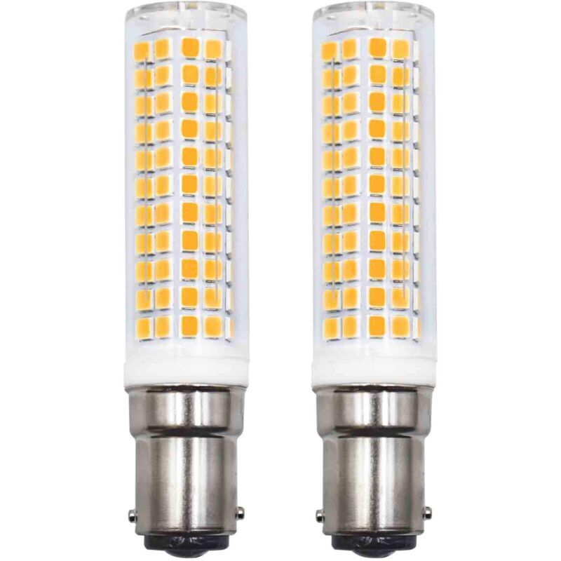 Lot de 2 Ampoules LED B15d Remplaçant 75W 90W 80W Blanc chaud 3000K 220V 230V 890lm 7W Applique Murale Pour Salon Lustre Machine à Coudre [Classe