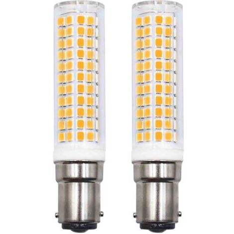 Lot de 2 Ampoules LED B15d Remplaçant 75W 90W 80W Blanc chaud 3000K 220V 230V 890lm 7W Applique Murale Pour Salon Lustre Machine à Coudre [Classe énergétique E]