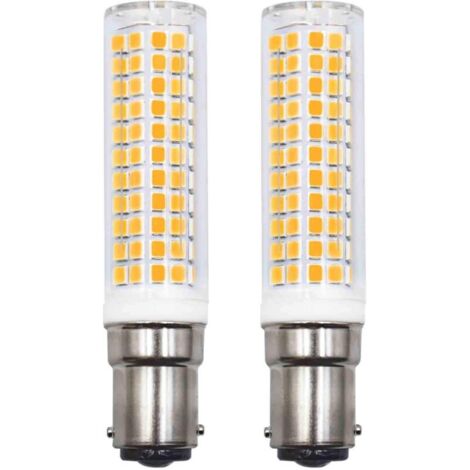 Lot de 2 Ampoules LED B15d Remplaçant 75W 90W 80W Blanc chaud 3000K 220V 230V 890lm 7W Applique Murale Pour Salon Lustre Machine à Coudre [Classe énergétique E]