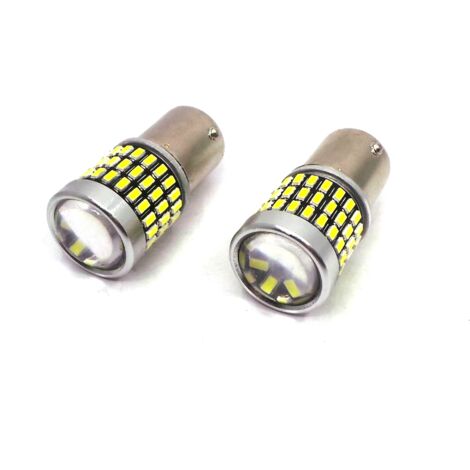 Lot de 2 ampoules LED BA15S 12-24 V CANBUS 2100 lm blanc avec lentille
