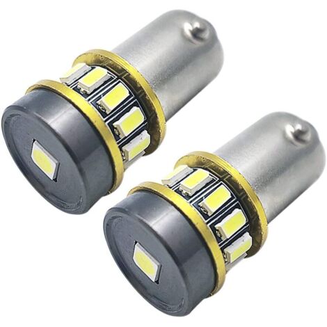 Lot de 2 ampoules LED BA9S 10–30 V Blanc 3030 + 3014 13SMD 1895 1891 53 57 pour éclairage intérieur de voiture, éclairage de plaque d'immatriculation, plafonnier, lumières de carte