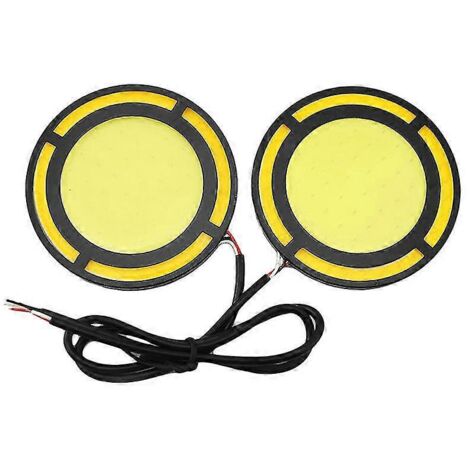 Lot de 2 ampoules LED COB jaunes et blanches pour voiture, feux de jour/antibrouillards.