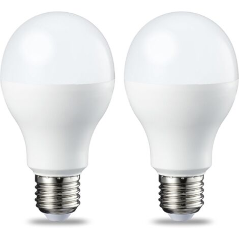 Lot de 2 ampoules LED Culot Edison à vis E27 12 W (équivalent 100 W) Blanc froid Intensité non variable