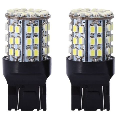 Lot de 2 ampoules LED de recul 12 V DC 7443 64SMD Blanc 6000 K Super lumineux Frein Stop arrière Ampoules LED 7443 7440 7444 7441 992 992 A W21W feu de freinage