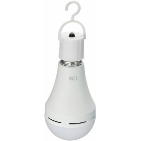 Lot de 2 ampoules LED d'urgence rechargeables multifonctionnelles 12 W équivalent 60 W 6000 K lumineuses pour extérieur pour panne de courant, camping, fêtes de jardin - E26/E27, AC 100 240 V