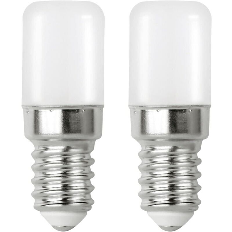 Lot de 2 ampoules LED E14 2W de rechange 20W halogènes pour réfrigérateur, Blanc froid 6000K Freeze Cuisinière hotte E14 SES Petites ampoules LED