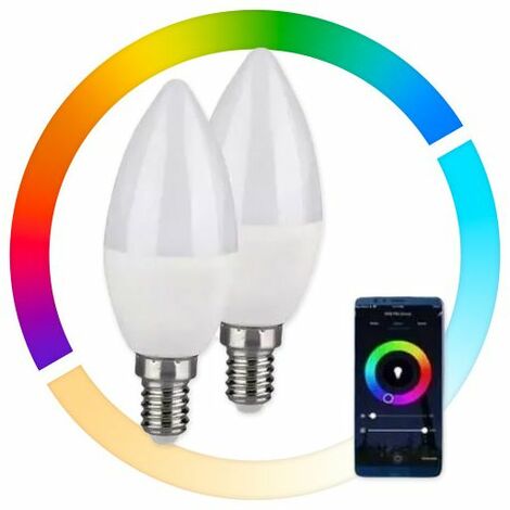 Ampoule LED E14 5W (équivalent 40W), ampoule de bougie, Couleur RGB
