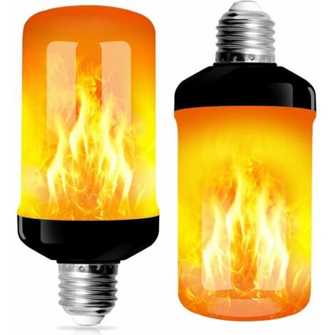 Lot de 2 ampoules LED E27 à effet flamme, 4 modes d'éclairage, avec capteur de gravité, pour la décoration de Noël, Halloween, bars et fêtes.-AquaForge