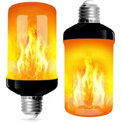Lot de 2 ampoules LED E27 en forme de flamme, 4 modes d'éclairage et capteur de gravité-AquaForge