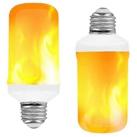 Lot de 2 ampoules LED effet flamme 5W culot E27, lampe d'ambiance décorative à effet flamme vacillante
