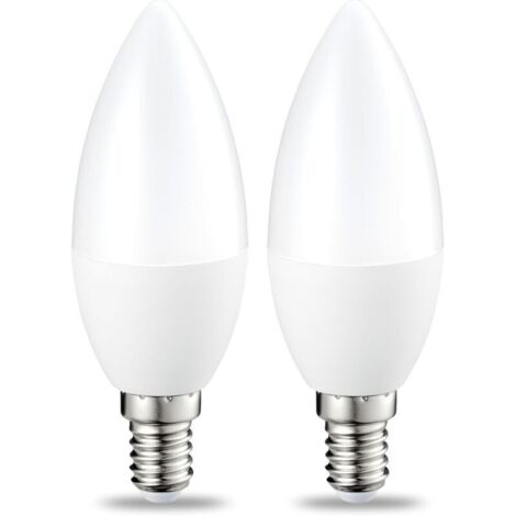 Lot de 2 ampoules LED flamme E14 5 W (équivalent 40 W), blanc chaud, non dimmable, design rétro Edison
