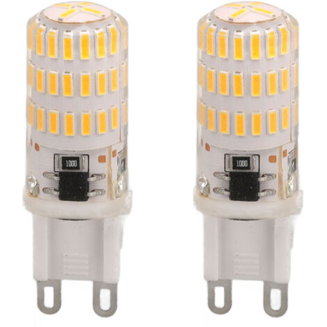Lot de 2 ampoules LED G9 3W 3000K 46 LED blanc chaud, dimmables et sans scintillement, 220V-AquaForge