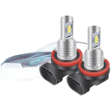Lot de 2 ampoules LED H11/H8 pour phares de voiture, blanc 8000K, 50W, antibrouillards