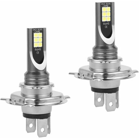 LOKIUA Lot de 2 ampoules LED H4 pour phares de voiture - 110W/1200LM/IP68 étanche, feux de brouillard, lumière blanche 6000-6500K