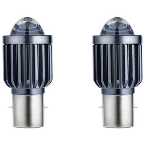 Lot de 2 ampoules LED H6 BA20D pour phares de moto, mini projecteurs, bicolores blanc et jaune, pour quad, scooter et vélo électrique.