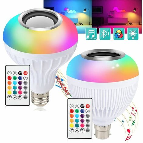 Lot de 2 Ampoules LED Intelligente E27 Bluetooth Smart Bulb BLEOSAN,  Ampoule Connectee Synchroniser avec Rythme