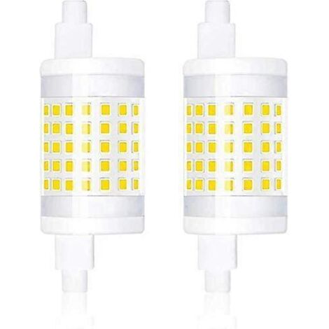 Lot de 2 ampoules LED linéaires dimmables 10 W R7S 78 mm J78 T3 220 V 360° 1000 lumens équivalent 100 W