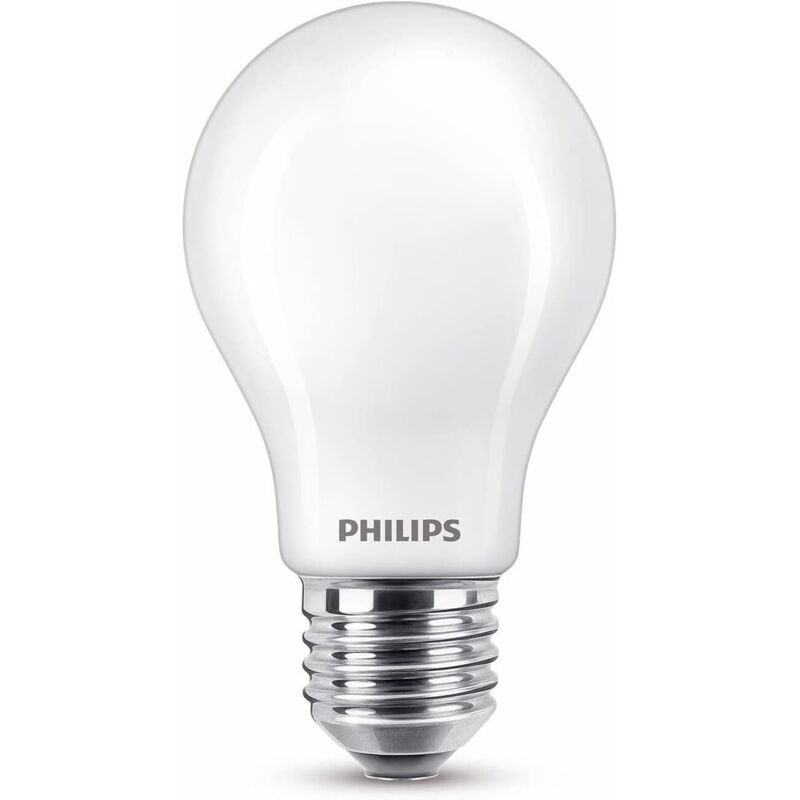 Lot de 4 ampoules led Philips Classic A60 E27 10,5W (équivalent 100W) – Lumière blanche chaude 2700K, finition givrée