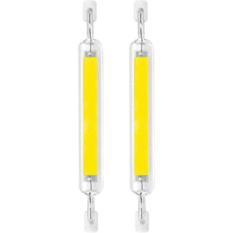 Lot de 2 ampoules LED R7s 10 W 118 mm à intensité variable, double culot, halogène 80 W, 120 V, type J, projecteur R7s 6 000 K, éclairage paysager, blanc froid, 118 mm