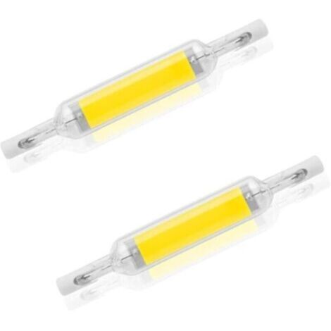 Lot de 2 ampoules LED R7S 10 W 78 mm à intensité variable blanc froid 6000-6500 K 100 W halogène J78 de remplacement, tube de base R7S à double extrémité, angle de faisceau 360, économie d'éne