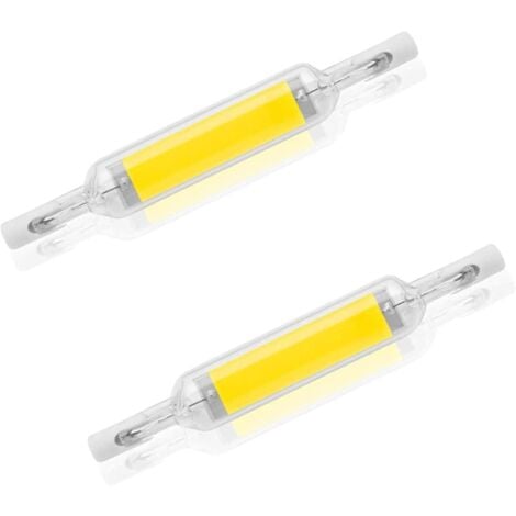 Lot de 2 ampoules LED R7S 10 W 78 mm à intensité variable blanc froid 6000-6500 K 100 W halogène J78 de remplacement, tube de base R7S à double extrémité, angle de faisceau 360, économie d'énergie.