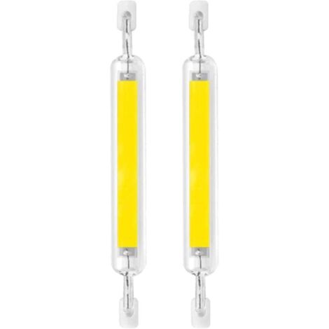 Lot de 2 ampoules LED R7s 10 W 78 mm à intensité variable, double culot, halogène 80 W, 120 V, type J, projecteur R7s 6 000 K, éclairage paysager, blanc froid, 78 mm