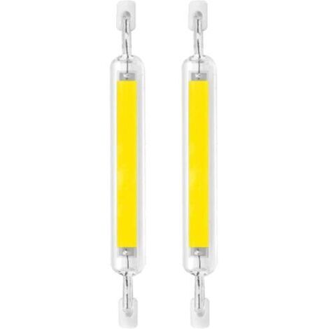 Lot de 2 ampoules LED R7s 10 W 78 mm à intensité variable, double culot, halogène 80 W, 120 V, type J, projecteur R7s 6 000 K, éclairage paysager, blanc froid, 78 mm