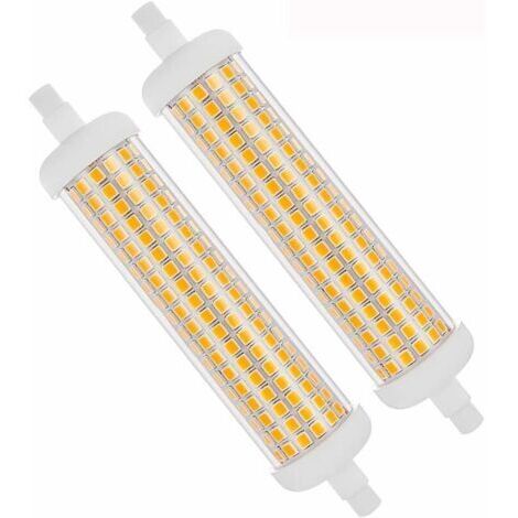 Lot de 2 ampoules LED R7s 118 mm à intensité variable blanc chaud 3000 K 20 W équivalent à 100 W AC 230 V 2000 lm J Type 180 °